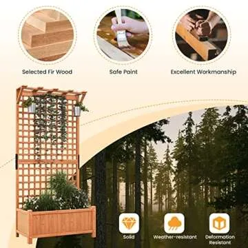 Giantex Raised Garden Bed with Trellis for Planting Indoor & Outdoor