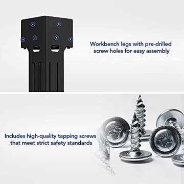 FLEXIMOUNTS Steel Work Bench Leg Kit Customizable Sizes