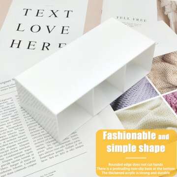 Cerpourt White Makeup Brush Organizer,Acrylic Cosmetic Brushes Storage Holder with 3 Slots,Pencil Pen Holder for Desk,Desk Organizer and Accessories for Vanity