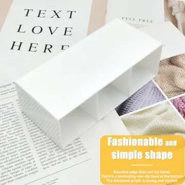 Cerpourt White Makeup Brush Organizer,Acrylic Cosmetic Brushes Storage Holder with 3 Slots,Pencil Pen Holder for Desk,Desk Organizer and Accessories for Vanity