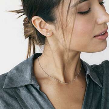 IEFWELL Silver Necklaces for Women - Initial Necklaces for Teen Girls Gifts Silver Initial Necklaces...