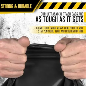 Ultrasac 45 Gallon Heavy Duty Trash Bags - Strong & Affordable