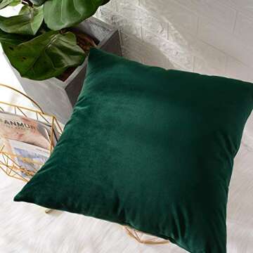 MERNETTE New Year/Christmas Decorations Velvet Soft Decorative Square Throw Pillow Cover Cushion Cov...