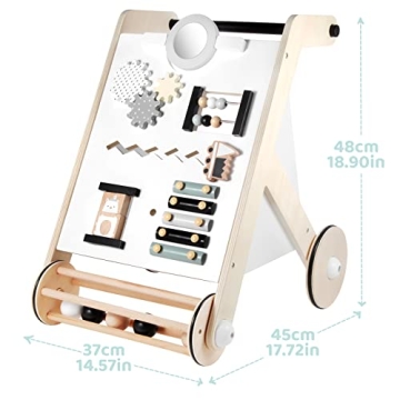 Beright Wooden Activity Walker for Toddlers  - Safe and Engaging