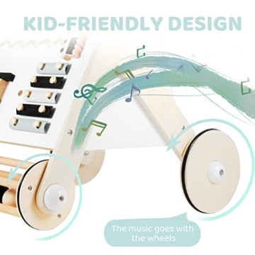 Beright Wooden Activity Walker for Toddlers  - Safe and Engaging