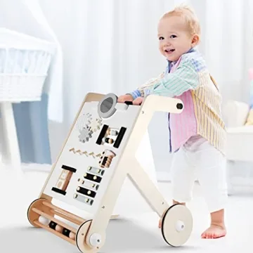 Beright Wooden Activity Walker for Toddlers  - Safe and Engaging