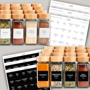 Savvy & Sorted Glass Spice Jars Set 24PK with Accessories