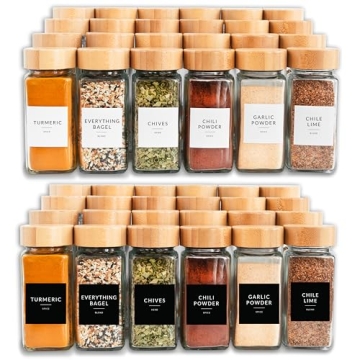 Savvy & Sorted Glass Spice Jars Set 24PK with Accessories