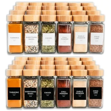 Savvy & Sorted Glass Spice Jars Set 24PK with Accessories