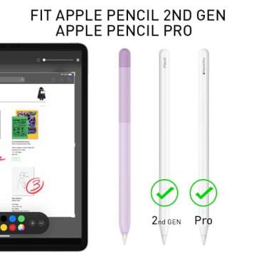 Delidigi Case for Apple Pencil Pro (2024) and Apple Pencil 2nd Generation Gradient Color Silicone Protective Cover Sleeve Accessories Compatible with iPencil Magnetic Charging and Double Tap