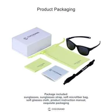 COCOSAND Polarized Baby Sunglasses with Strap 100% UV Protection for Infant Toddler Girls & Boys Age 0-12months, Black