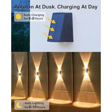 LIHLEE Solar Outdoor Wall Lights - Elegant & Waterproof Design