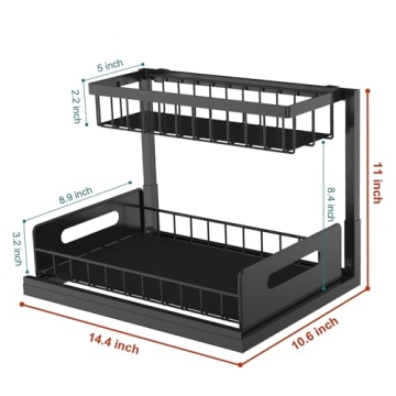 Bukfen Under Sink Organizer for Kitchen and Bathroom Storage