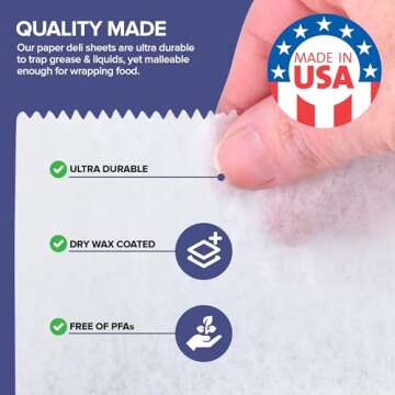 500 Count Eco-Friendly Deli Wax Paper Sheets for Food