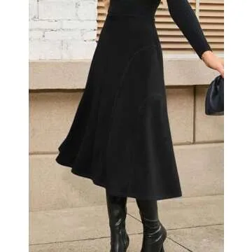 Kate Kasin Women's Midi Skirt - Stylish Fall Winter Essential