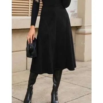 Kate Kasin Women's Midi Skirt - Stylish Fall Winter Essential