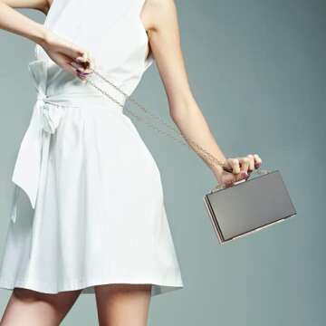 WJCD Clear Acrylic Box Clutch with Golden Chain