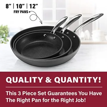 Granitestone Pro Non Stick Frying Pans Set - 8 10 12 Inch Set