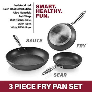 Granitestone Pro Non Stick Frying Pans Set - 8 10 12 Inch Set