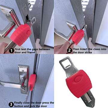 Portable Door Lock,Travel Lock, AirBNB Lock,Safety Lock for Travel,Hotel,Home,Apartment (1, Red)