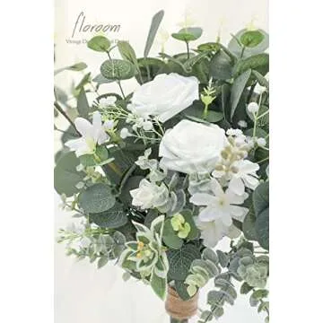 Floroom 3 Kinds of Artificial Silver Dollar Eucalyptus Stems Faux Greenery Spray, 19pcs Best Filler Fake Plants for DIY Bouquet Wedding Centerpieces