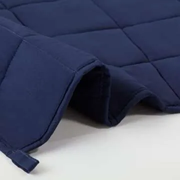 SERTA Zen Rest Wrinkle Resistant Adult Heavy Weighted Throw Blanket Filled with Glass Beads, 10 lbs (48 in x 72 in), Navy