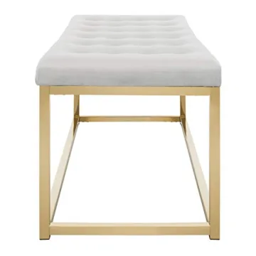 Elegant Safavieh Grey Velvet and Brass Bench for Home