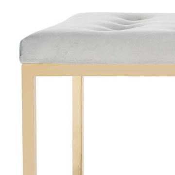 Elegant Safavieh Grey Velvet and Brass Bench for Home