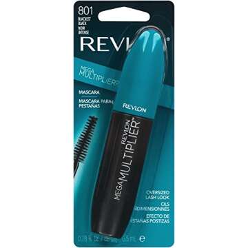 Revlon Mega Multiplier Mascara, Blackest Black, 0.28 Fluid Ounce