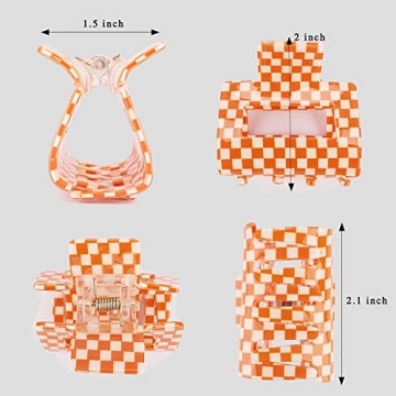 Ahoney Checkered Hair Claw Clips Y2K Style for Women Girls