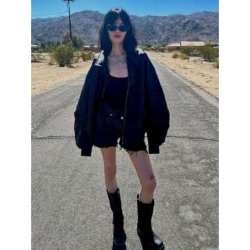 Aelfric Eden Womens Leather Jacket Black Oversized Varsity Bomber Jacket Men Streetwear 90s Vintage Coats