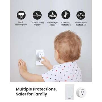 Zoiinet Remote Control Outlet Plug Switch, Buckle Design & Removable Wireless Light Switch, No Wirin...