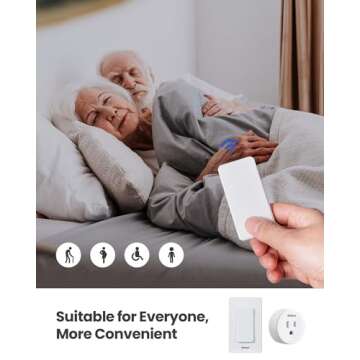 Zoiinet Remote Control Outlet Plug Switch, Buckle Design & Removable Wireless Light Switch, No Wiring Needed, 300 ft, 15A/1500W, Programmable, for Household Appliances