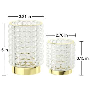 AZeeKMon Makeup Brush Holder Organizer, Clear Cosmetic Glass Storage Holder, Vintage Crystal Bubble Gold Make Up Brush Cup Pen Pencil Holder