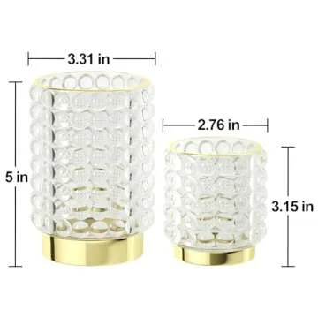 AZeeKMon Makeup Brush Holder Organizer, Clear Cosmetic Glass Storage Holder, Vintage Crystal Bubble Gold Make Up Brush Cup Pen Pencil Holder