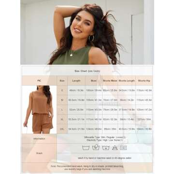 ANGGREK Mothers Day Gifts 2 Piece Outfits for Women Sleeveless Crop Top ang High Waisted Shorts with Pockets Loose Casual Summer Short Set Apricot