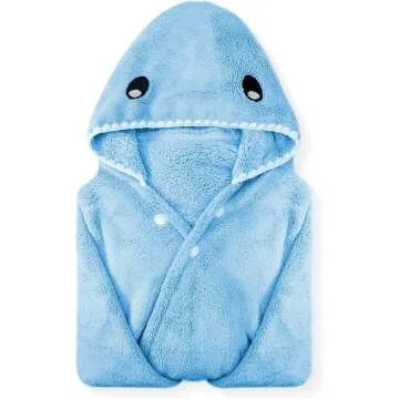 Toddler Hooded Bath Towel in Shark Design