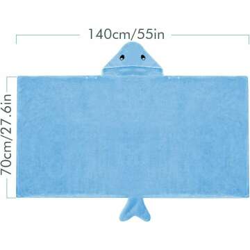 Toddler Hooded Bath Towel in Shark Design
