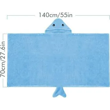 Toddler Hooded Bath Towel in Shark Design