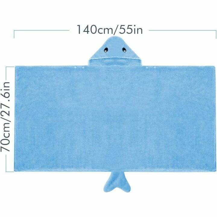 Toddler Hooded Bath Towel in Shark Design