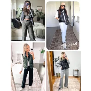 Athlisan Women's Faux Leather Puffer Vest - Stylish Layering