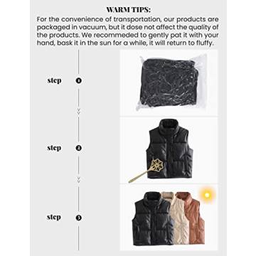 Athlisan Women's Faux Leather Puffer Vest - Stylish Layering