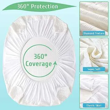 Lunsing 2 Pack Twin Mattress Protector, Soft Breathable Waterproof Twin Mattress Pad Cover, 6-16 in Deep Pockets