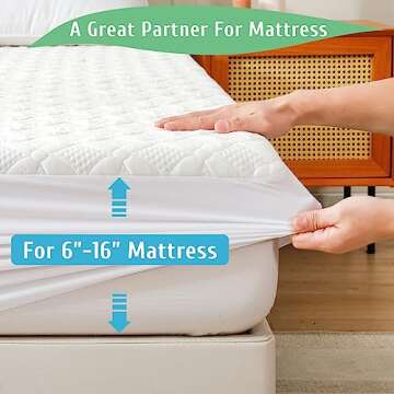 Lunsing 2 Pack Twin Mattress Protector, Soft Breathable Waterproof Twin Mattress Pad Cover, 6-16 in Deep Pockets