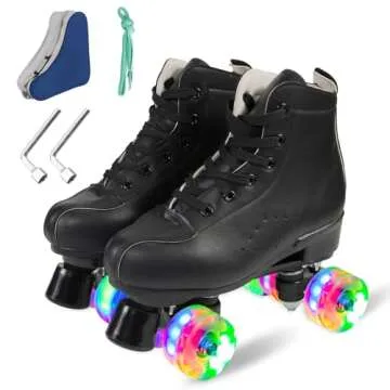 Roller Skates for Men and Women, Derby Roller Skates Professional Outdoor Indoor, Adjustable Four Wh...