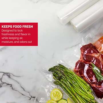 Nesco VS-07V Vacuum Sealer Bag Variety Pack, Bag/Roll Combo, Clear