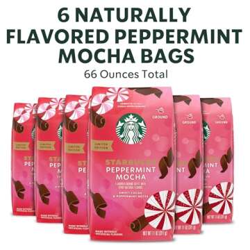 Starbucks Ground Coffee, Peppermint Mocha Naturally Flavored Coffee, 100% Arabica, Limited Edition H...