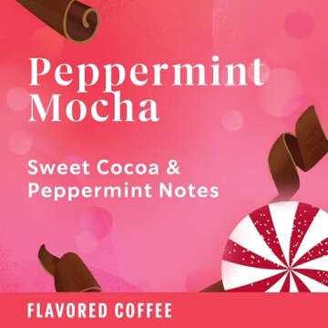 Starbucks Ground Coffee, Peppermint Mocha Naturally Flavored Coffee, 100% Arabica, Limited Edition Holiday Coffee, 6 Bags (11 Oz Each)