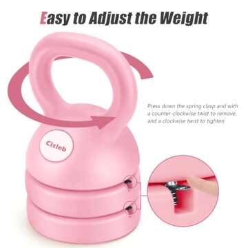 Cisleb Adjustable Kettlebell Weight Set: 3-in-1 Kettlebells (5lbs 8lbs 12lbs) for Home Gym Full-Body Workout Strength Training Weight Loss | Good for Beginners & Women Men