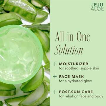 The Face Shop Jeju Aloe Soothing Gel | Multi-use Moisturizing & Soothing Gel For Face, Body & Sun Burn Care | 95% Aloe Vera Extract, All Skin Types, 10.14 fl oz, Korean Skincare